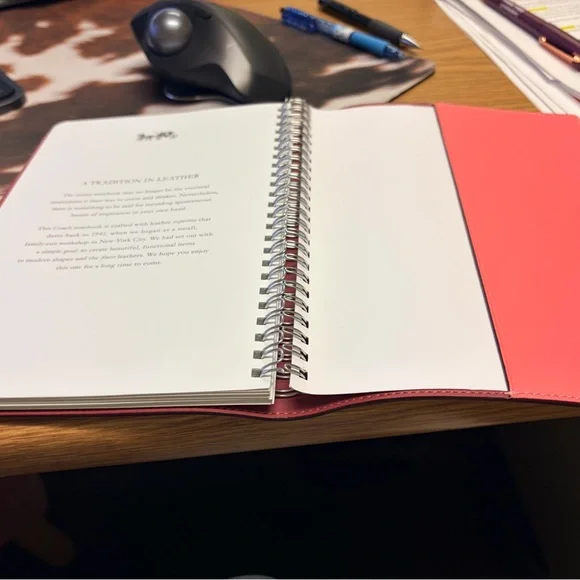 Coach Coral Pink Signature Tab Snap Notebook Cover - Picture 4 of 4